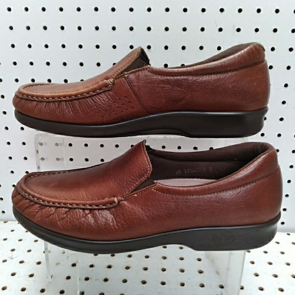 SAS TRIPAD Comfort Men's Brown Shoes Leather Loafers Slip-ons Made In 🇺🇸 10 US